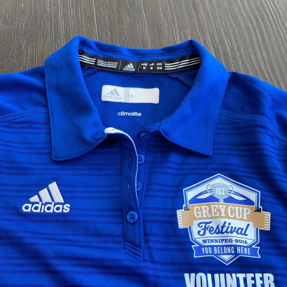 Adidas climalite polo T-shirt in size medium. Gray cup festival volunteer. - Picture 3 of 7